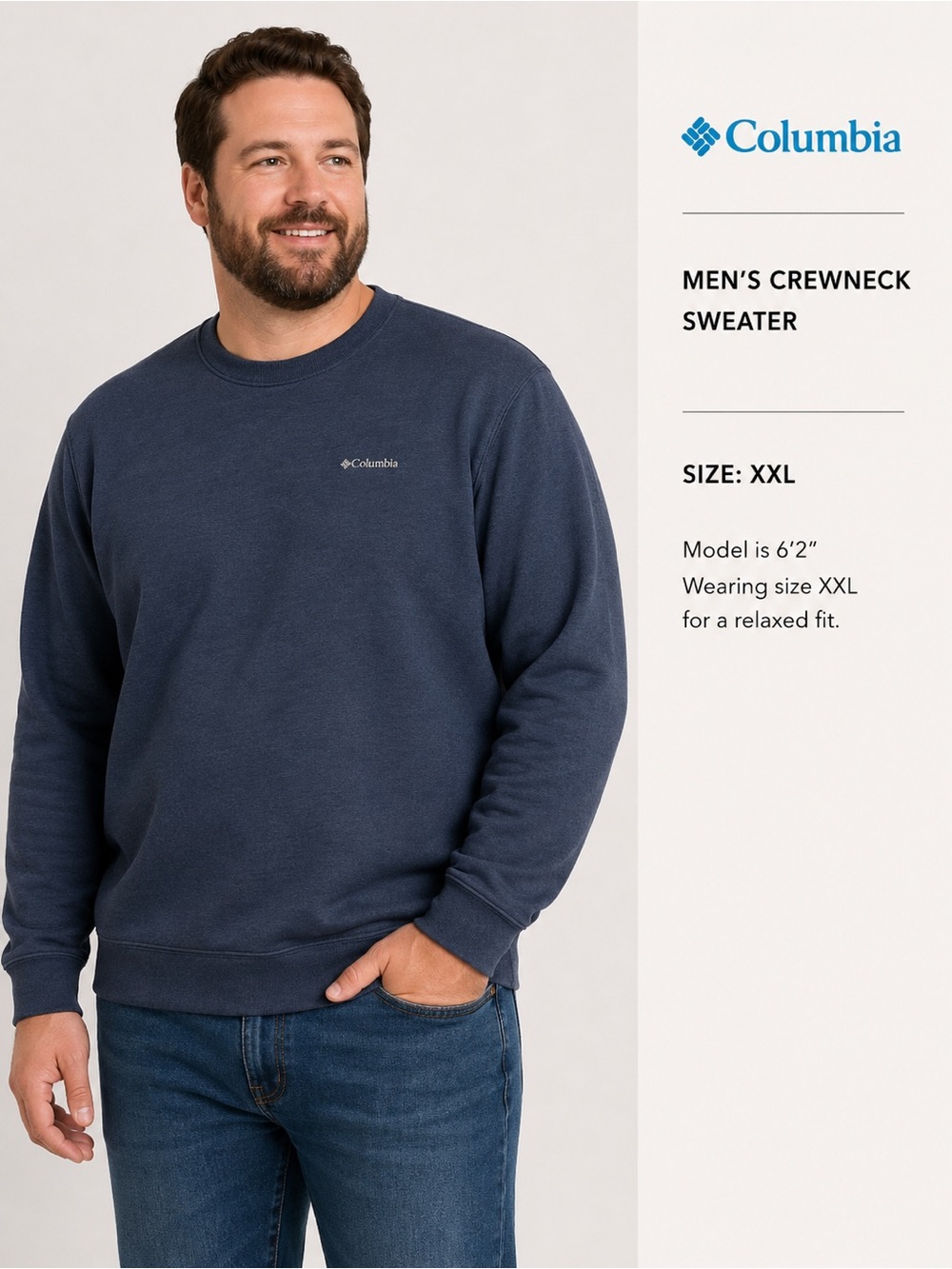 Columbia Men's Dark Blue Crewneck Sweater/size XXL